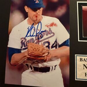 Nolan Ryan Autographed Photo Texas Rangers Hall of Fame Display